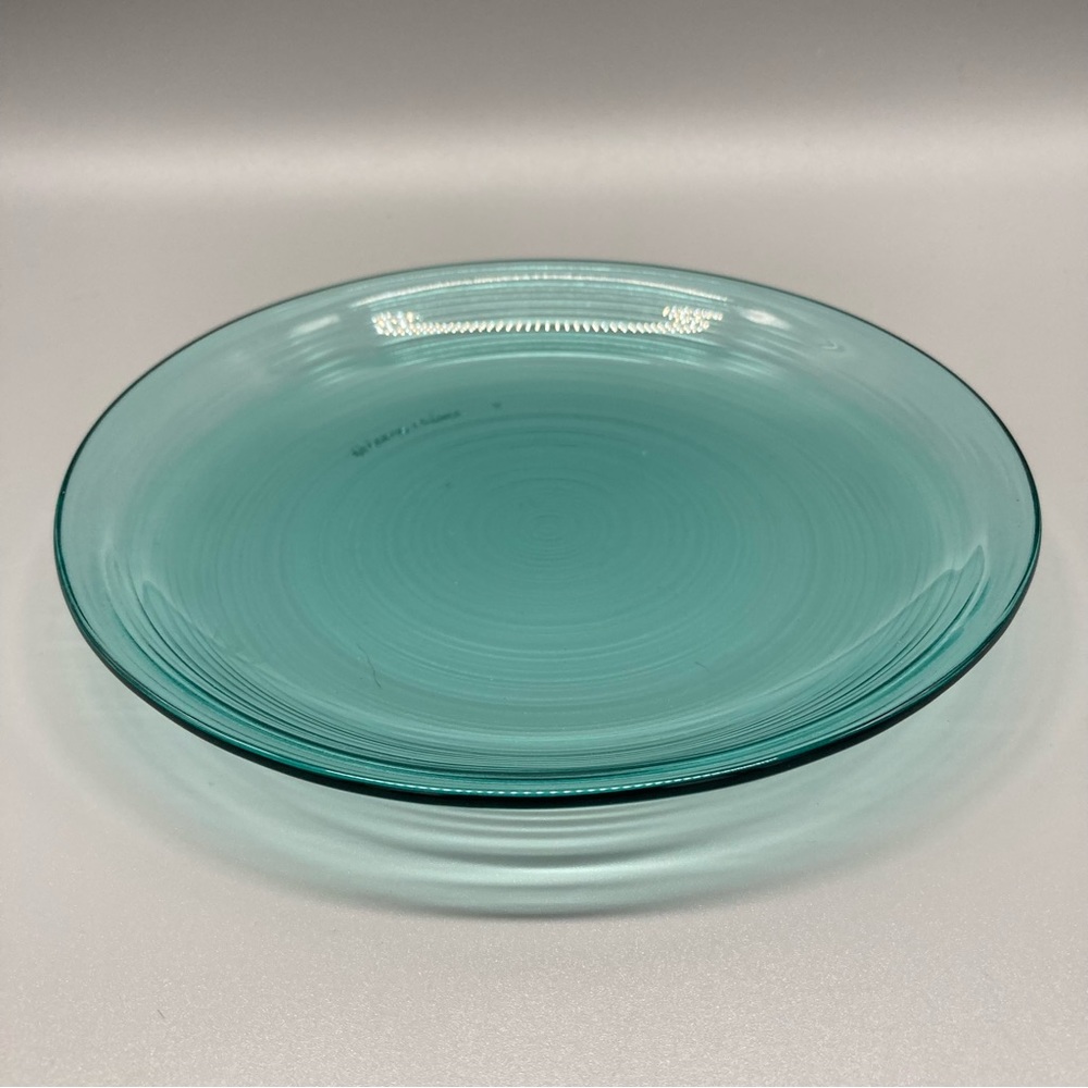 1970s Arcoroc Teal Blue Glass Small Plates - Set of 6 EVC